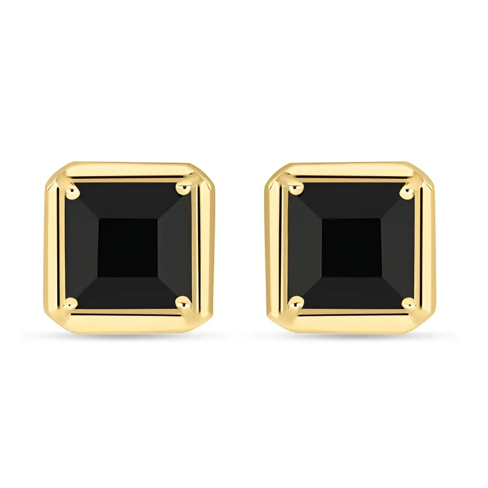 BUY BLACK ONYX GEMSTONE EARRING IN 14K GOLD